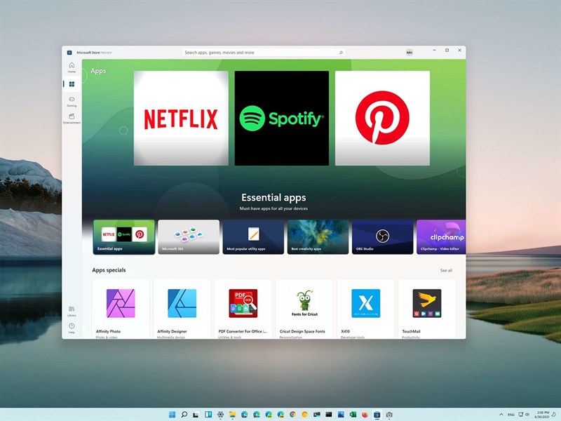 Kho ứng dụng mới trên Windows 11